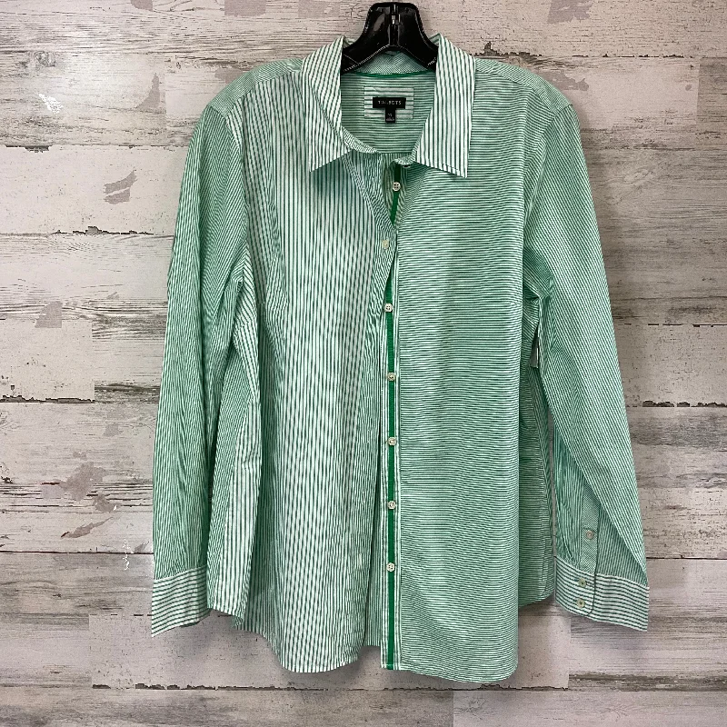 Blouse Long Sleeve By Talbots In Green, Size: Xl