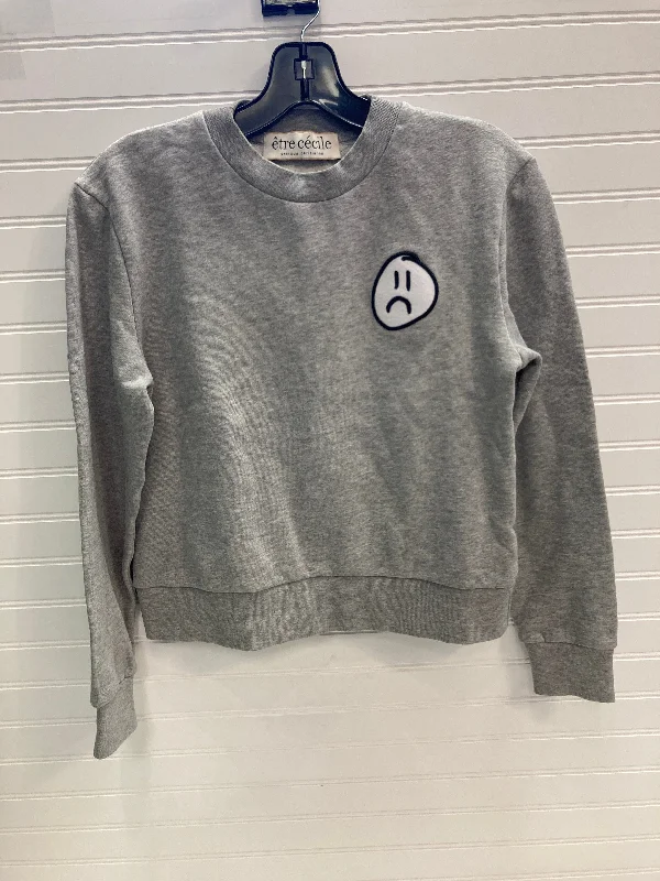 Sweatshirt Crewneck By Etre Cecile In Grey, Size: S