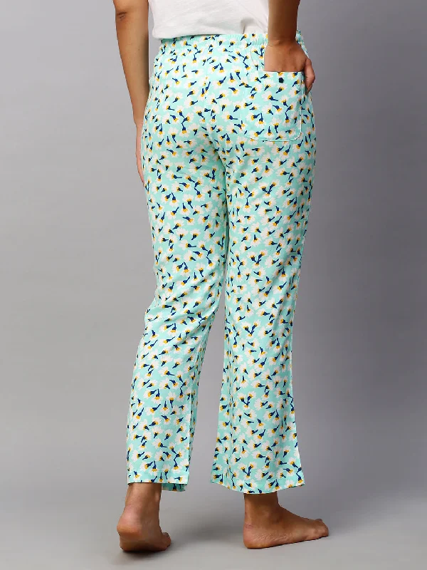 Women's Aqua Viscose Regular Fit Pajama